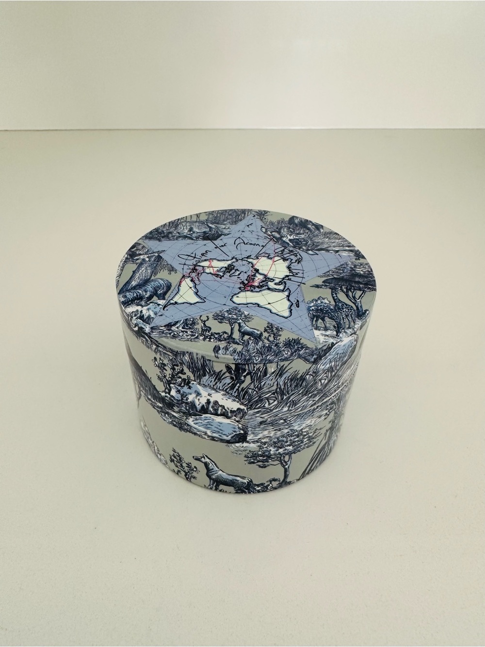 Dior Beauty Around the World Blue and Grey Lacquered Box Cotton Container